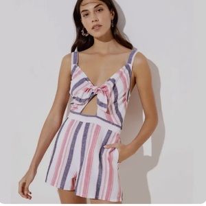 Striped linen romper - Loft size M